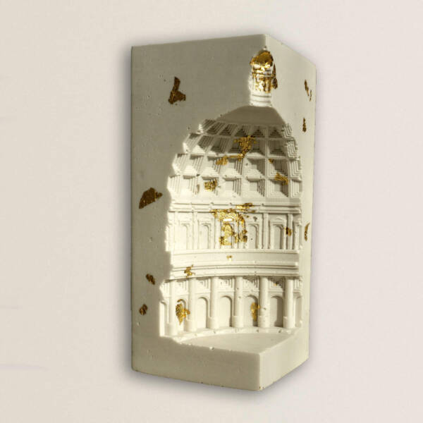 Decoratiune Dom Pantheon - suport lateral de carti alb