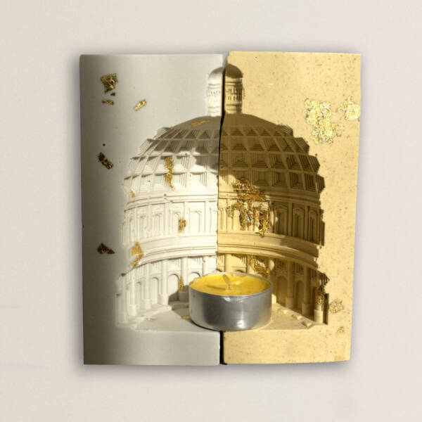 Decoratiune Dom Pantheon - suport lateral de carti alb