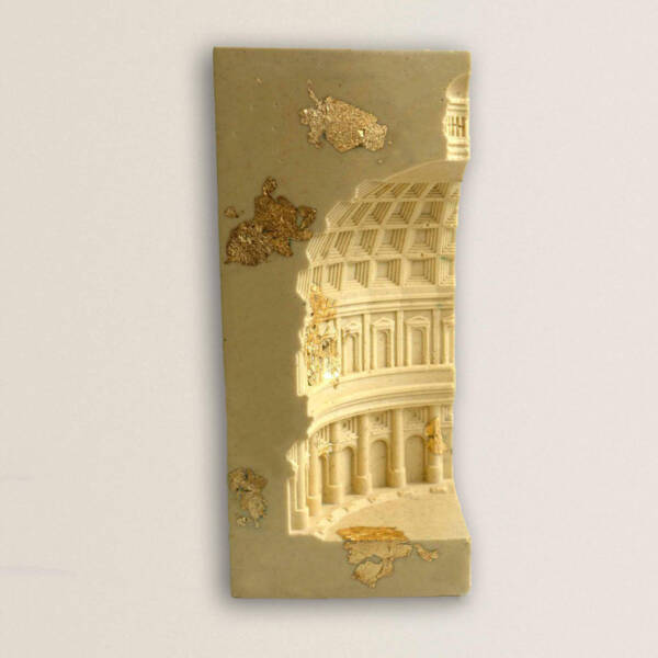 Decoratiune Dom Pantheon - suport lateral de carti crem