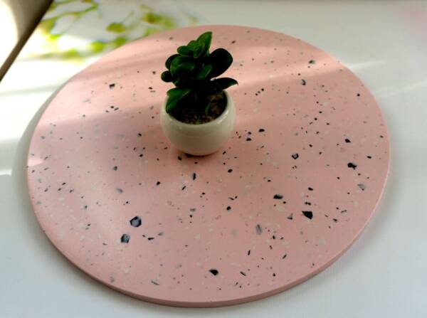 Platou rotund mare Pinky roz 30 cm