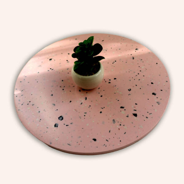 Platou rotund mare Pinky roz 30 cm