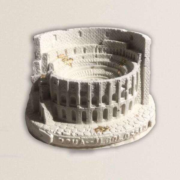 Decoratiune Sculptura Rome Colosseum - alb gold