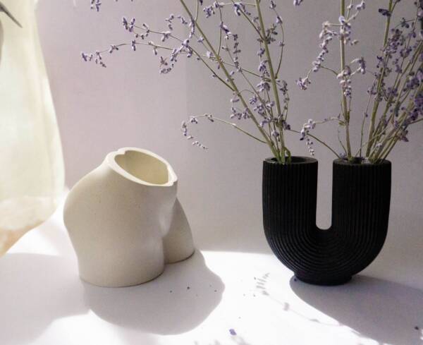 Vaza "Booty" pentru flori uscate - alb
