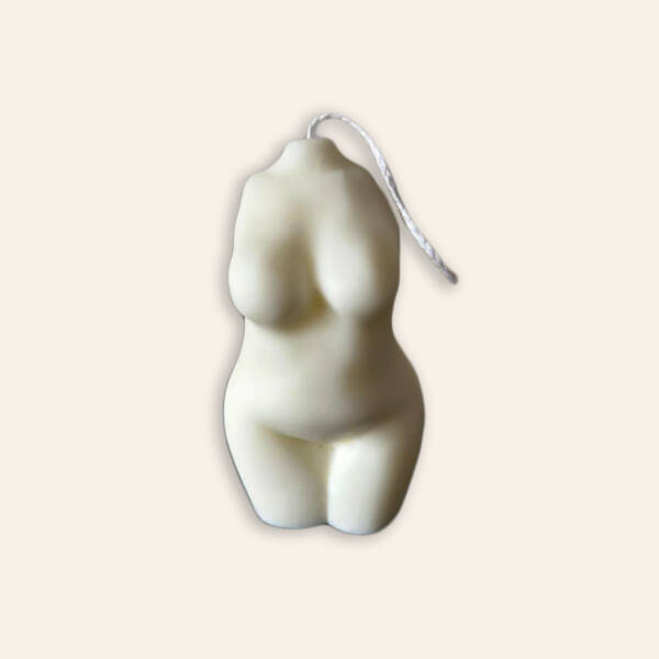 Lumanare corp femeie cu forme Heart Shape, 9.8 cm, alb